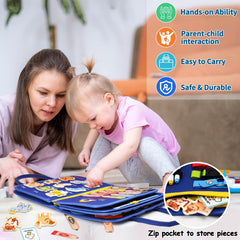 SaFeli Busy Board features buckles and zippers for dressing practice.