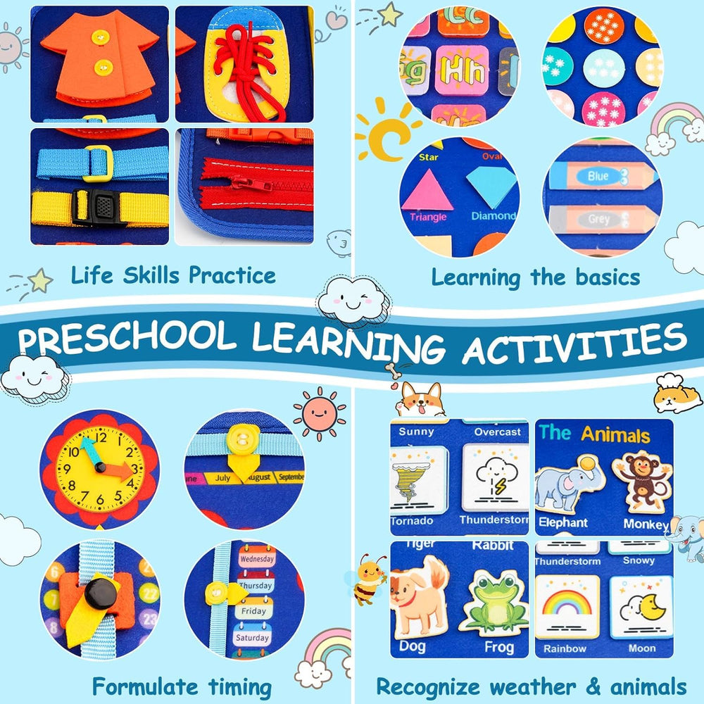 SaFeli Busy Board includes shoelaces for dexterity and focus.