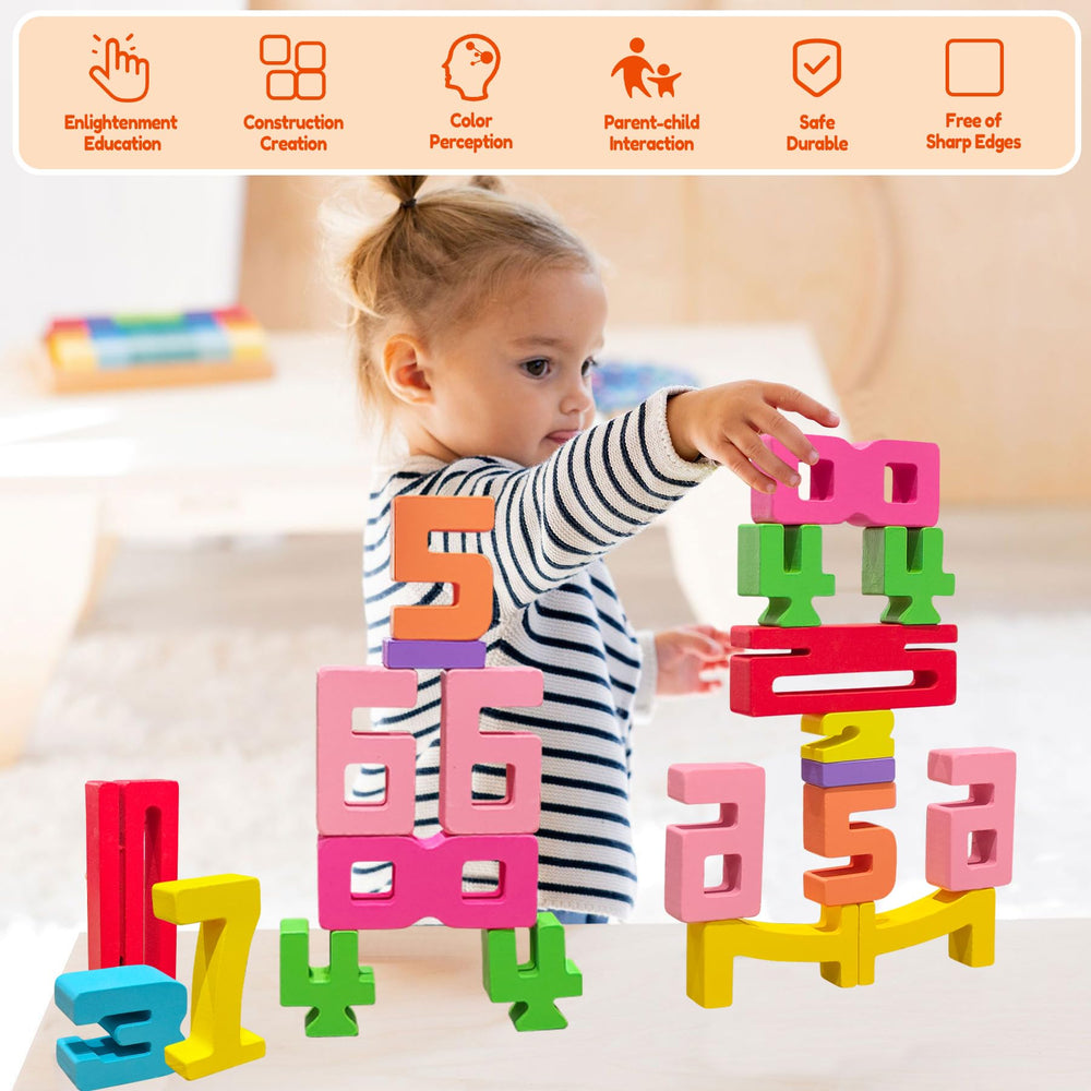 Safoezy eco-friendly wooden blocks with natural finish for safe family play