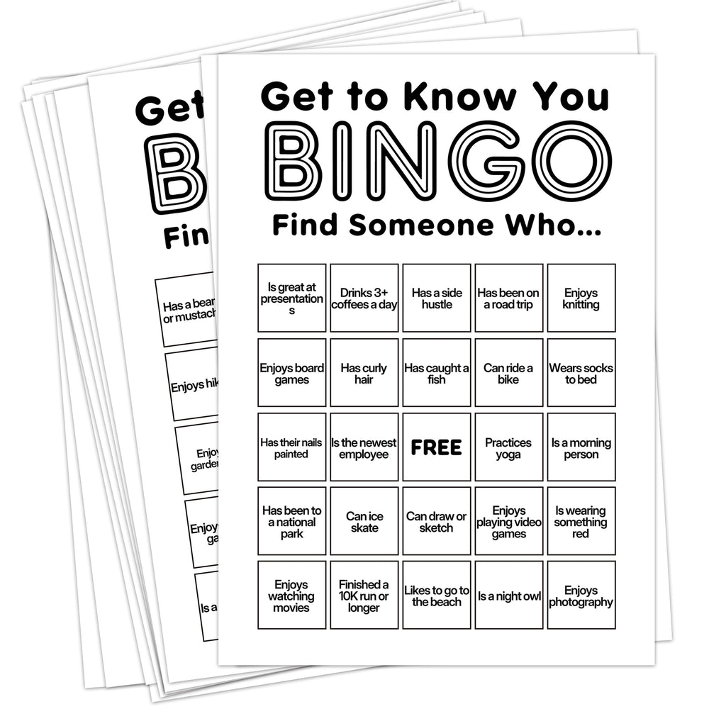 Sahjzk Office Bingo Cards with 25 unique layouts for engaging team conversations.