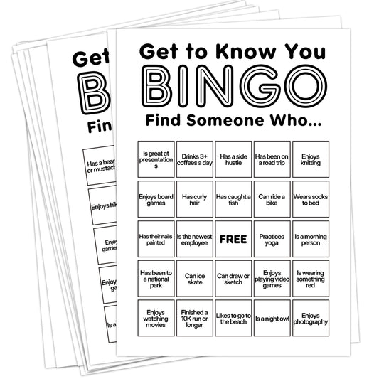 Sahjzk Office Bingo Cards with 25 unique layouts for engaging team conversations.