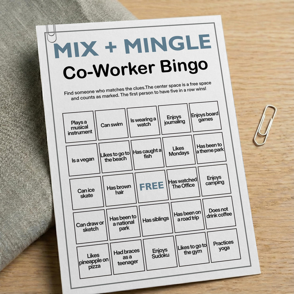 Sahjzk adult ice-breaker bingo used in meetings to boost engagement.