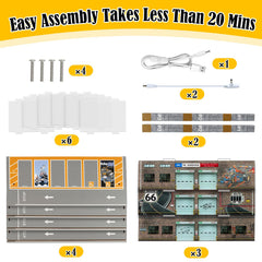 Saichotoy capacity-40-cars layout supports up to forty diecast cars.