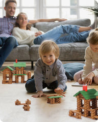 SainSmart Jr. classic-log-stacking emphasizes timeless play and durable wooden construction.