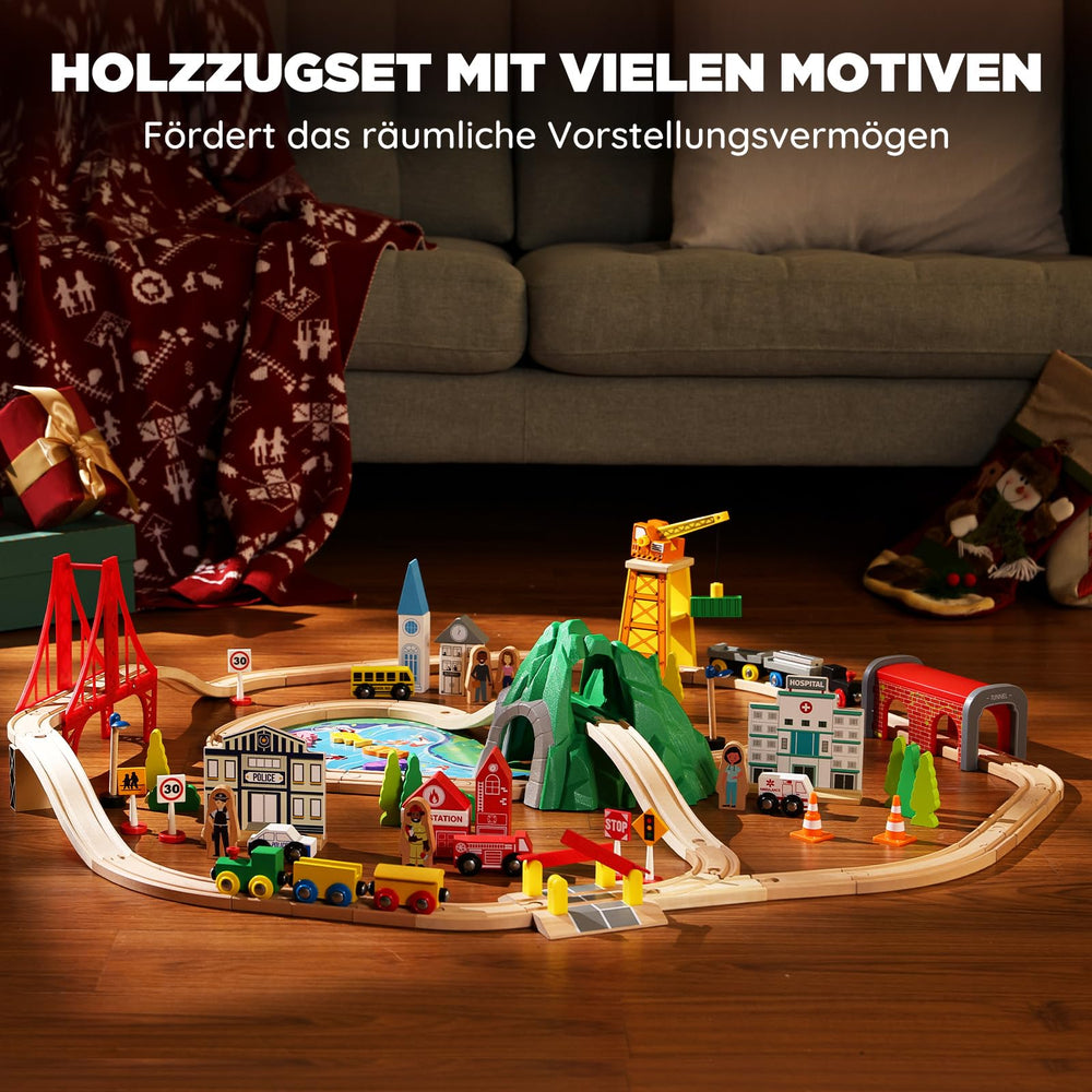 Ideal for both boys and girls who love wooden train play