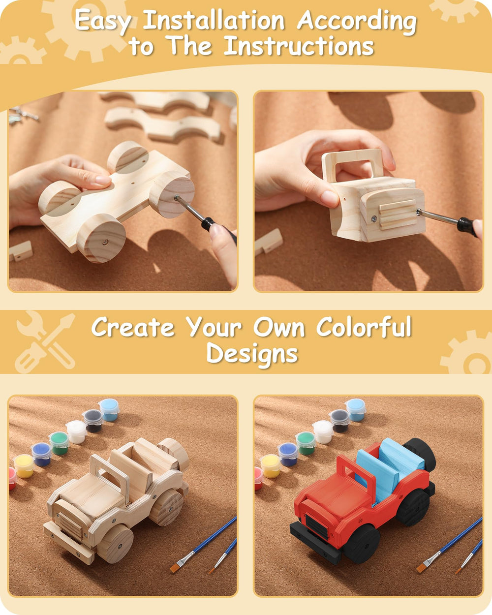 SainSmart Jr real wood tools: authentic construction feel with screwdriver for hands-on learning
