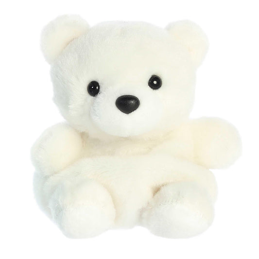 Sainyer Aurora Palm Pals Puck Polar Bear pocket-sized plush for travel and cuddling.
