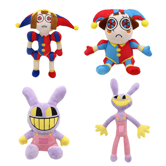 SAJISP The Amazing Digital Circus Pomni plush set for display and play.