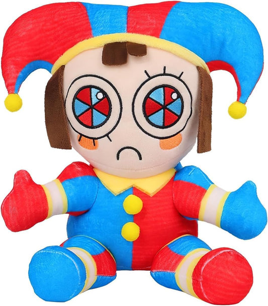 SAJISP Pomni plush from the Amazing Digital Circus offers a soft cuddle companion for kids and collectors.
