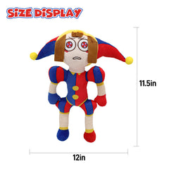 Easy-clean SAJISP Pomni plush with bright colors and wipe-clean material.