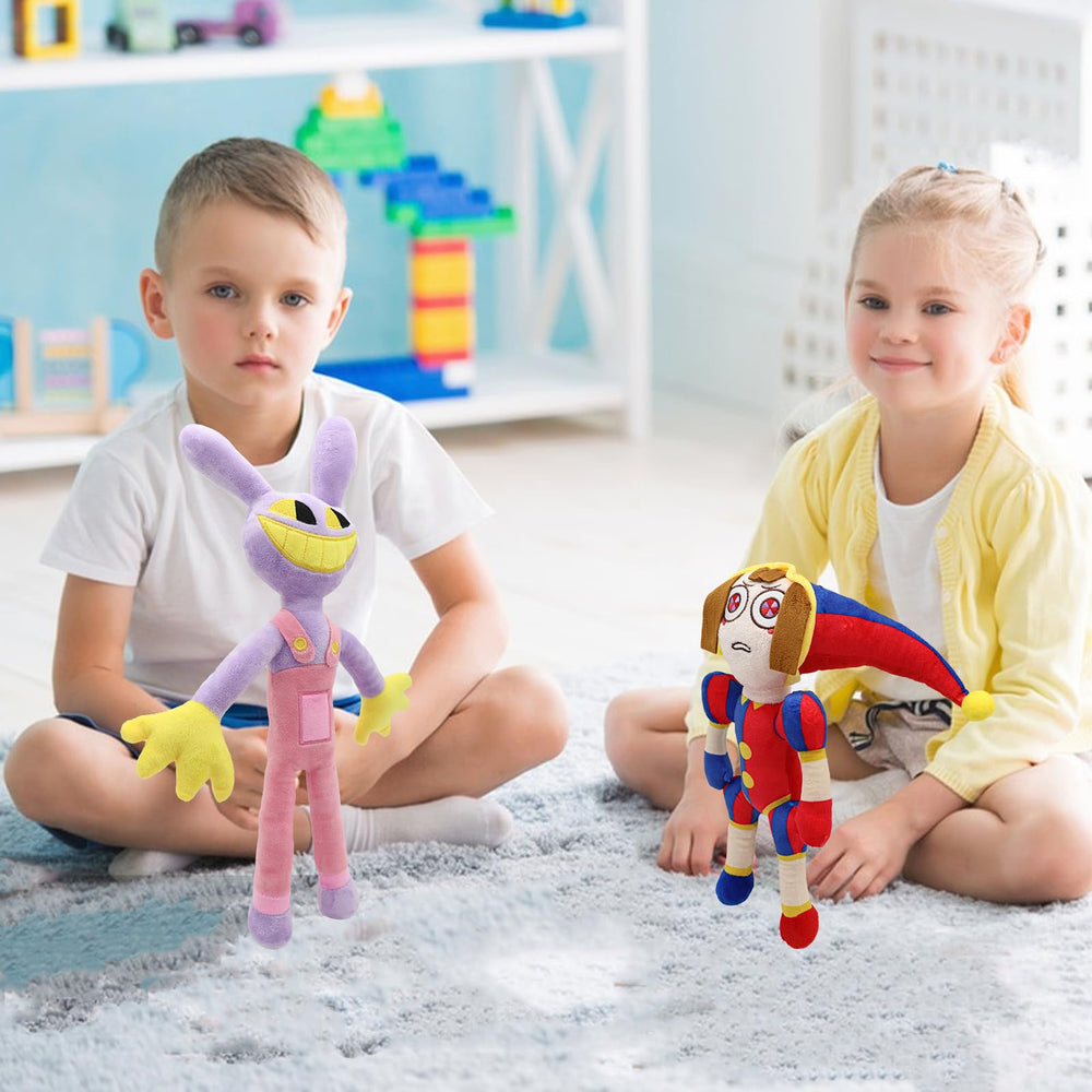The Amazing Digital Circus Pomni plush designed for display and collection.