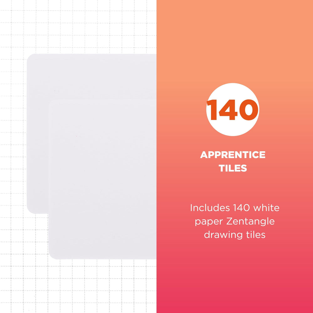 Sakura Zentangle Apprentice white tiles logo side with beginner-friendly branding