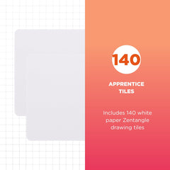 Sakura Zentangle Apprentice white tiles logo side with beginner-friendly branding