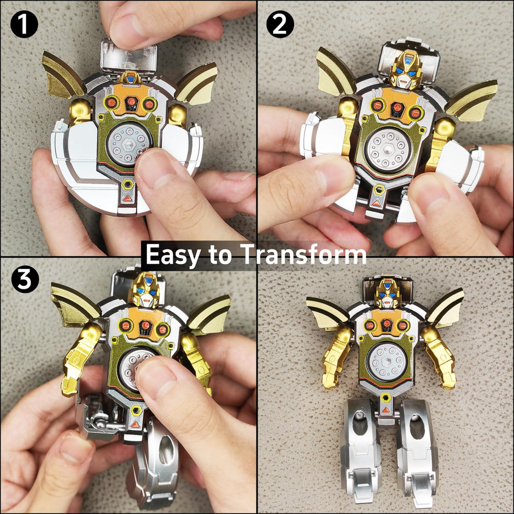 Salepo green transformable spinner in robot mode for creative play