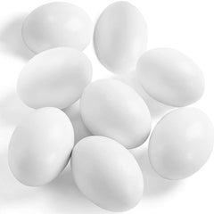 SallyFashion white Easter eggs, eight wooden eggs for painting and creative play
