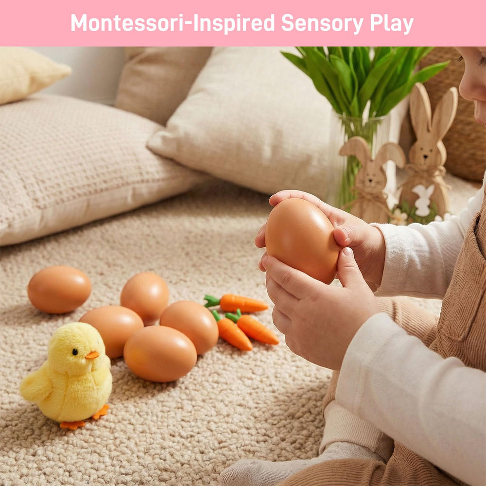 SallyFashion wooden eggs ideal for kids' play and Easter props.