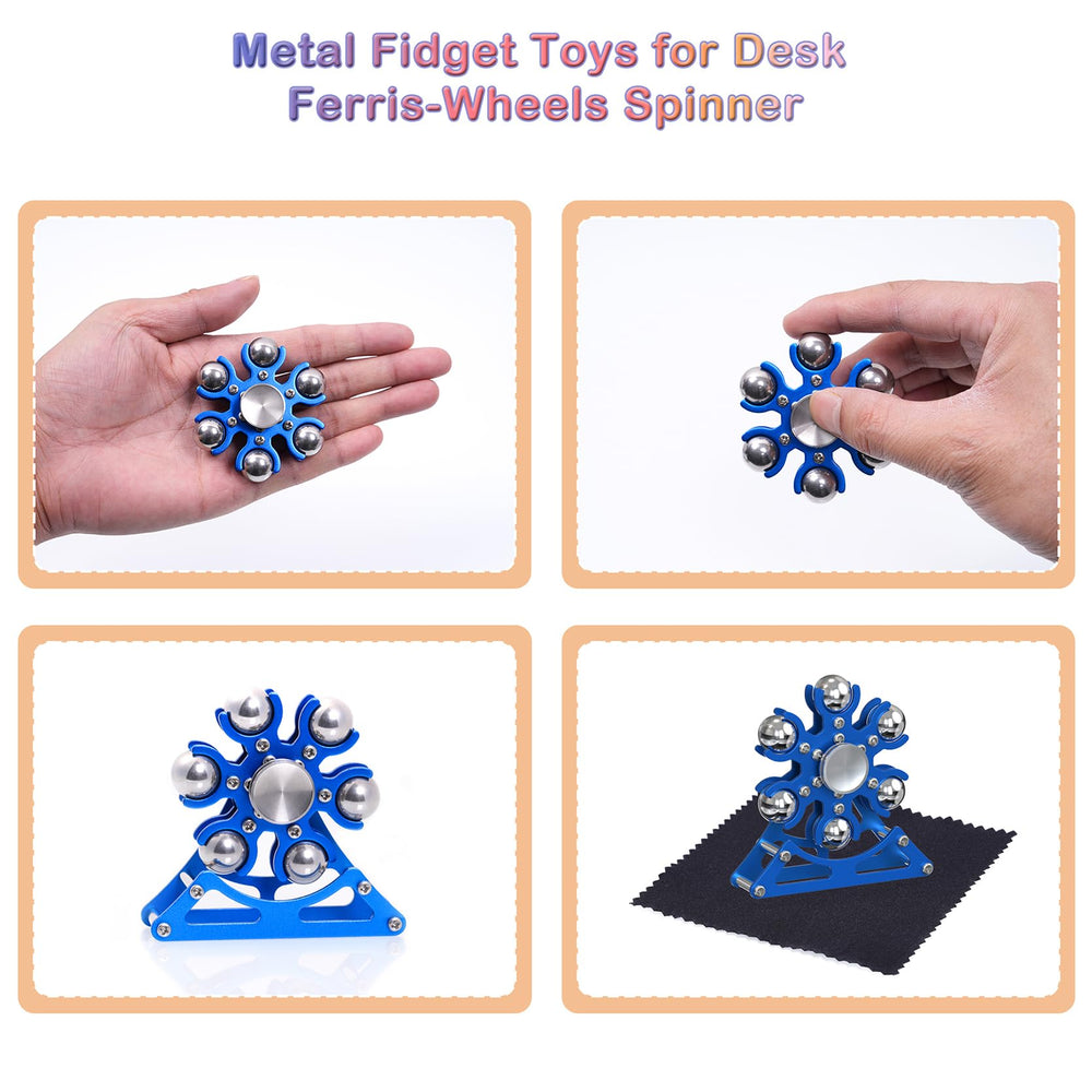 Samilalago metal stand supports the desk ferris-wheel spinner.