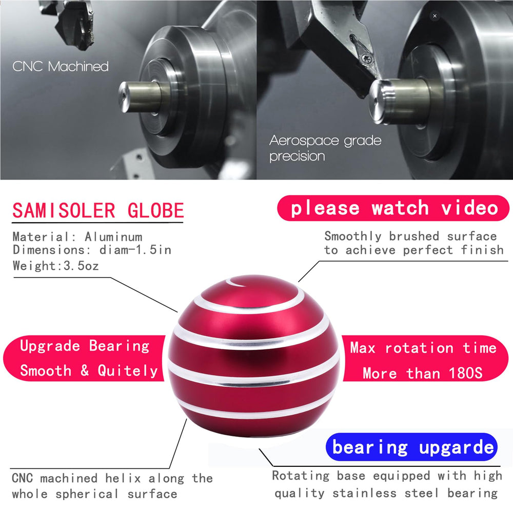samisoler cnc aluminum desk toy with helix groove design