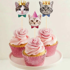 SAMOKA pet cat toppers featured on assorted treats for celebrations