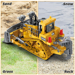 Samtop Bulldozer rechargeable battery supports longer play sessions.