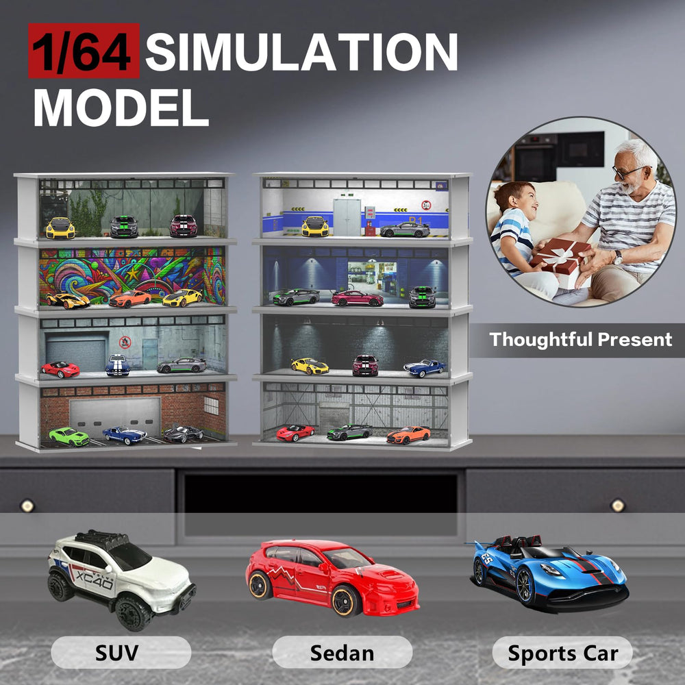 SAMYUCHO gift-ready display case appeals to car collectors and enthusiasts.