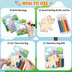 SANANT coloring pens included for vibrant, odor-free painting on wooden shapes.