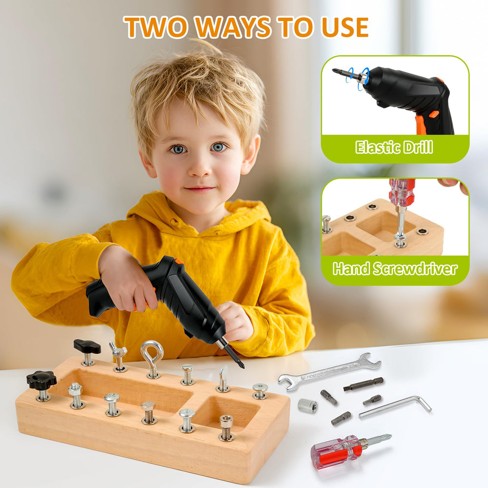 SANANT Montessori screwdriver board hand-grip highlights textured handles for secure, comfortable gripping.