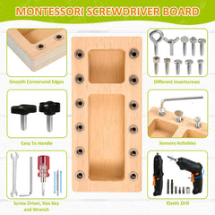 SANANT Montessori screwdriver board with wrenches inspires fine motor skills during play.