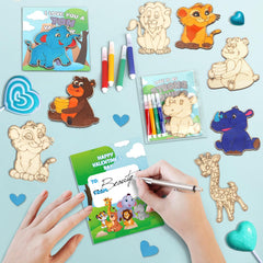 SANANT durable wooden pieces ready for kids to customize during Valentine projects.