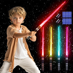 SANCO light up sabers 4-pack for glowing cosplay play and safe kid-friendly fun