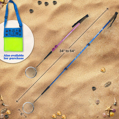 Sand Dipper 34 to 64 inch adjustable pole fits all heights.