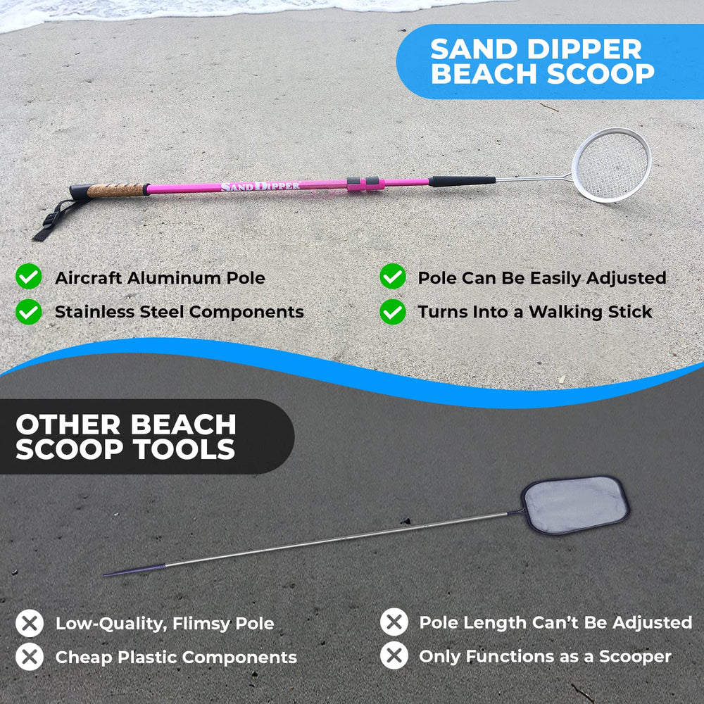Sand Dipper stainless steel basket blue designed for saltwater durability.