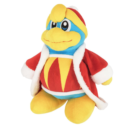 Sanei Kirby King Dedede plush, 10-inch soft collectible for display on shelves or desks.