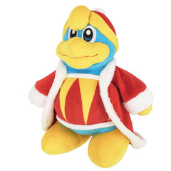 Sanei Kirby King Dedede plush, 10-inch soft collectible for display on shelves or desks.