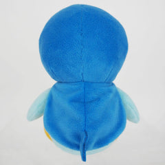 Sanei Piplup plush cape-feathers detail evokes magical cape-like look.