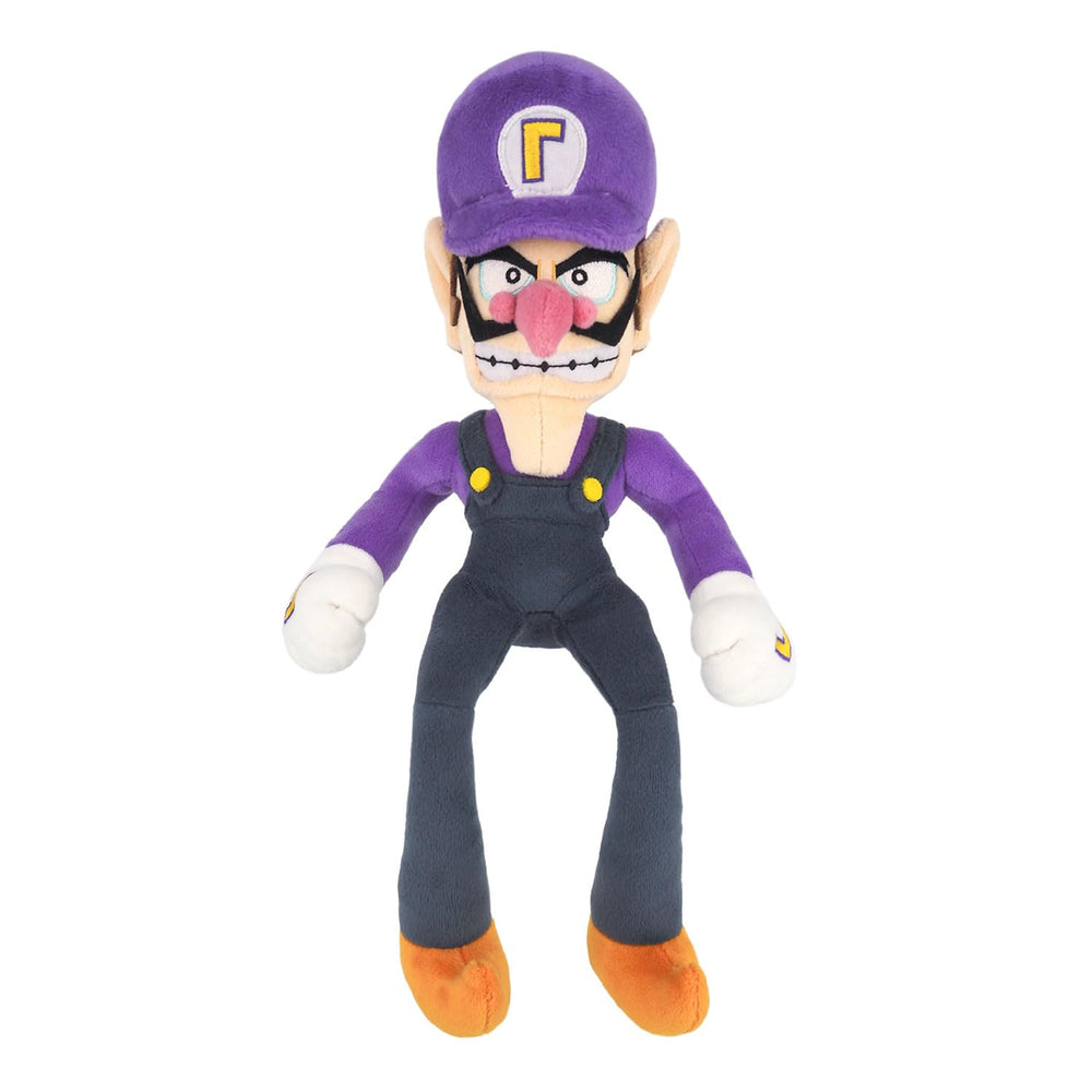 Sanei Waluigi plush back view reveals stitched details and silhouette