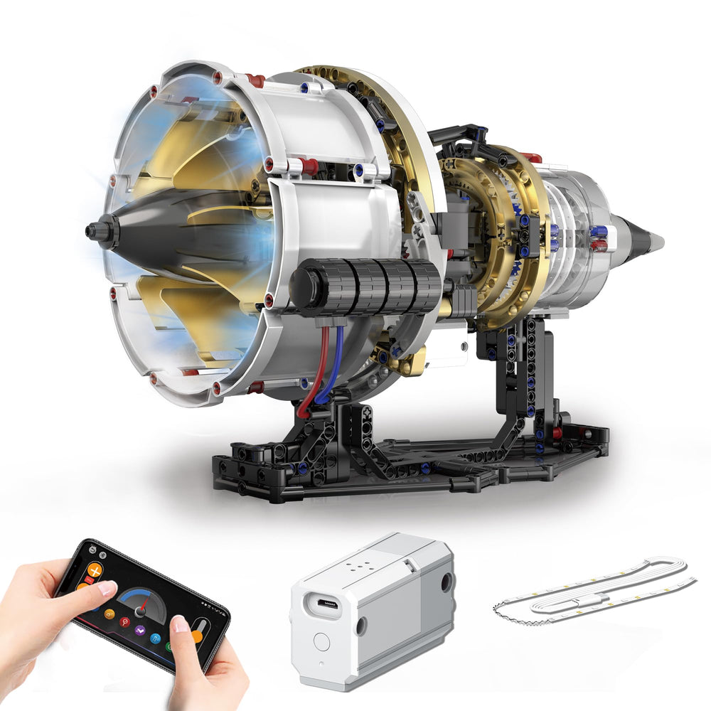 SANGQAOFU jet engine model with transparent cylinder heads showcases internal mechanics for hands-on learning and display.