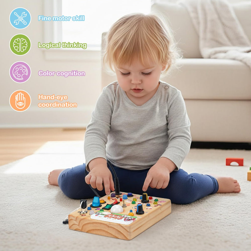 Sanlebi LED Busy Board safety with rounded edges and non-toxic finishes