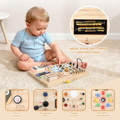 Sanlebi portable busy board with handle ideal for travel and on-the-go entertainment.