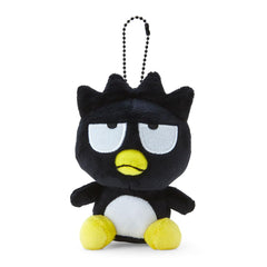 Sanrio Bad Batsumaru Mascot Holder front view with soft polyester finish for desk decor.