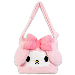 SANRIO My Melody plush purse featuring a secure zip pocket for small items