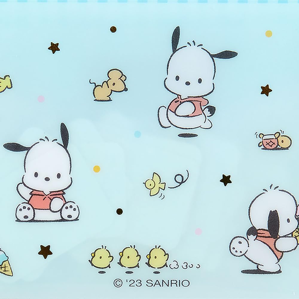 Sanrio Pochacco seal attached to notebook for decoration.