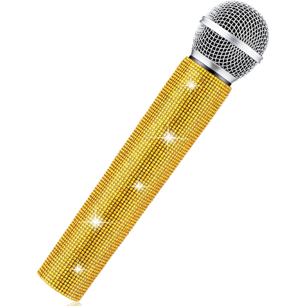 Sanwuta fake microphone rhinestones for sparkling stage-ready cosplay and pretend performances.