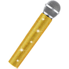 Sanwuta fake microphone rhinestones for sparkling stage-ready cosplay and pretend performances.