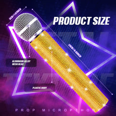 Sanwuta gold microphone prop offers a realistic look for performances and pretend play.