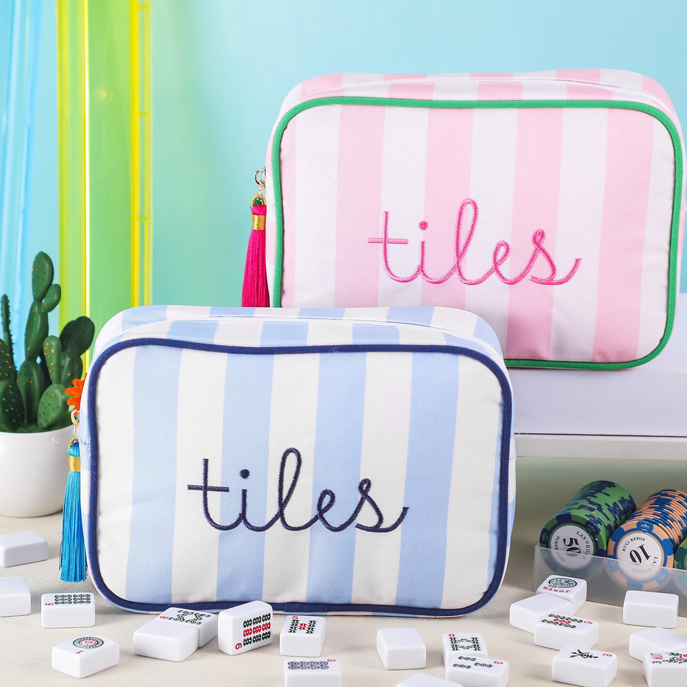 Sanwuta Mahjong Tile Bag features elegant embroidery for stylish game nights