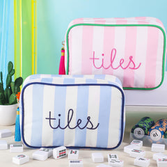 Sanwuta Mahjong Tile Bag features elegant embroidery for stylish game nights