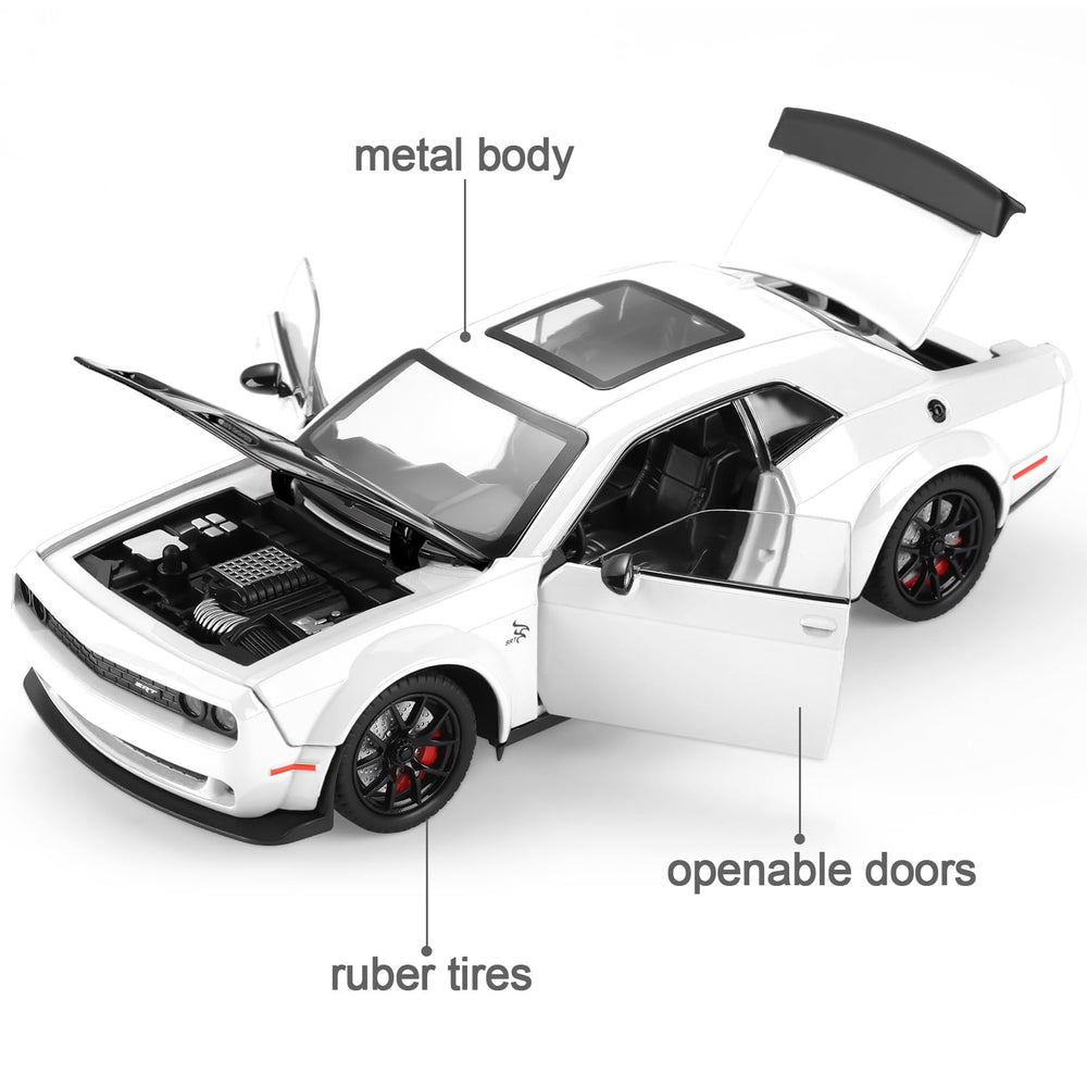SASBSC diecast car, white finish with lights and sounds for an engaging experience