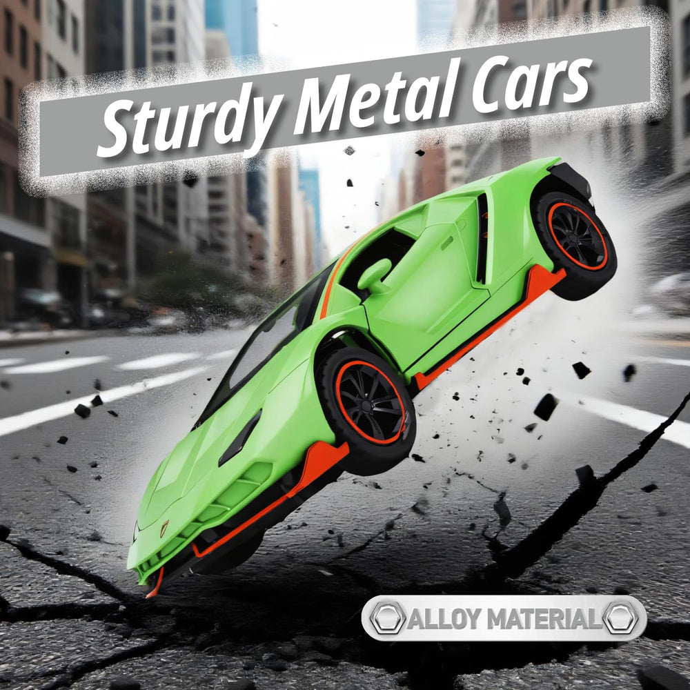 SASBSC Lamb SVJ toy car, green pull-back action for battery-free excitement.