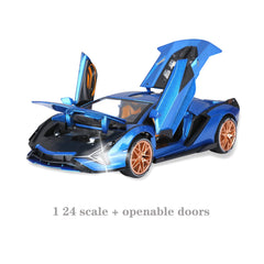 SASBSC Lamb toy car blue engine compartment opens to reveal detailing